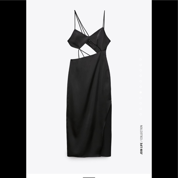 Zara black strappy cut out backless midi dress NWOT - Picture 5 of 7